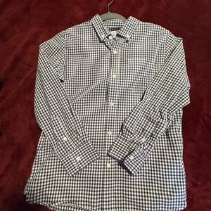 GAP Men's Blue and White Checkered Shirt